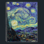 Van Gogh The Starry Night Notebook Notizbuch<br><div class="desc">Funktionelle Kunst von unserem Lieblingskünstler Van Gogh. 
The Starry Night von Vincent Van Gogh Juni 1889</div>