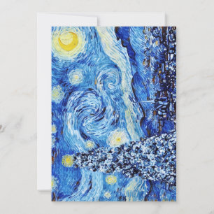 Van Gogh - The Starry Night - White Christmas Dankeskarte