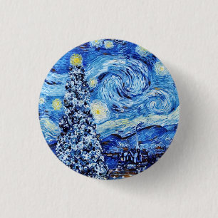 Van Gogh - The Starry Night - White Christmas Hint Button