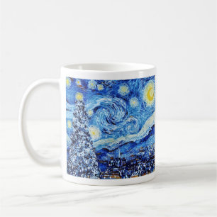Van Gogh - The Starry Night - White Christmas Kaffeetasse