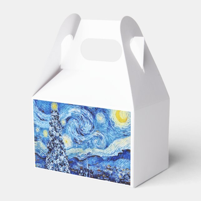 Van Gogh - The Starry Night - White Christmas Post Geschenkschachtel (Rückseite)