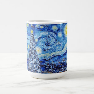 Van Gogh - The Starry Night - White Christmas Post Kaffeetasse