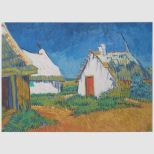 Van Gogh Three White Hütten in Saintes Maries Seidenpapier