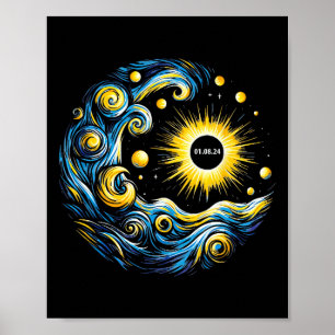 Van Gogh Total Solar Eclipse 8. April 2024 Poster