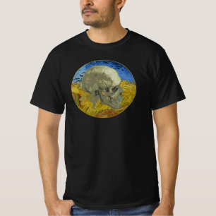 Van Gogh Totenschädel mit Krähen im Kornfeld T-Shirt