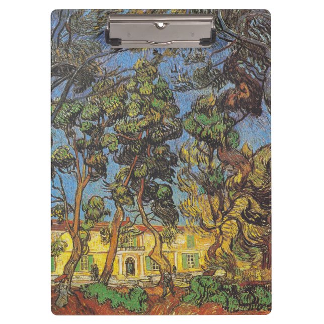 Van Gogh Trees im Garten, klassischer Impressionis Klemmbrett (Vorderseite)