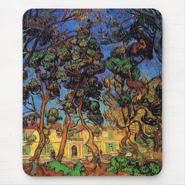 Van Gogh Trees im Garten, Saint Paul Hospital Mousepad (Vorne)