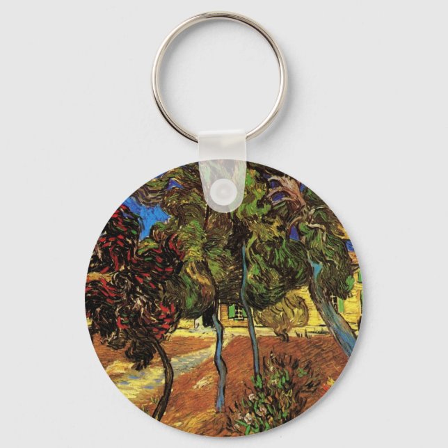 Van Gogh Trees im Garten, Saint Paul Hospital Schlüsselanhänger (Vorderseite)