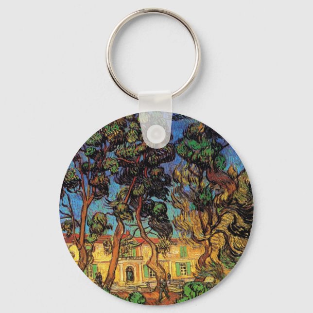 Van Gogh Trees im Garten, Saint Paul Hospital Schlüsselanhänger (Vorderseite)
