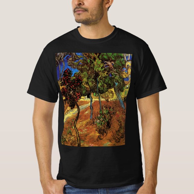 Van Gogh Trees im Garten, Saint Paul Hospital T-Shirt (Vorderseite)
