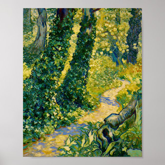 Van Gogh Trees with Ivy St Paul Hospital Poster (Vorne)