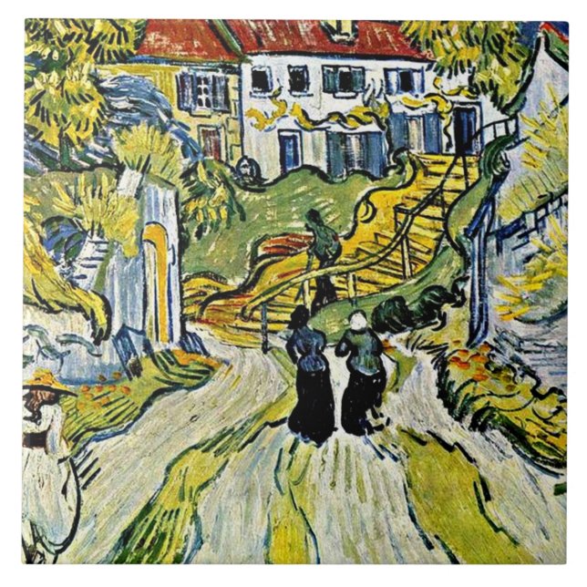 Van Gogh - Treppe bei Auvers Fliese (Vorderseite)