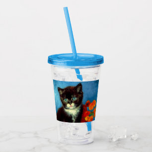 Van Gogh Tuxedo Cat Acryltrinkbecher