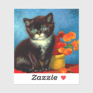 Van Gogh Tuxedo Cat Aufkleber