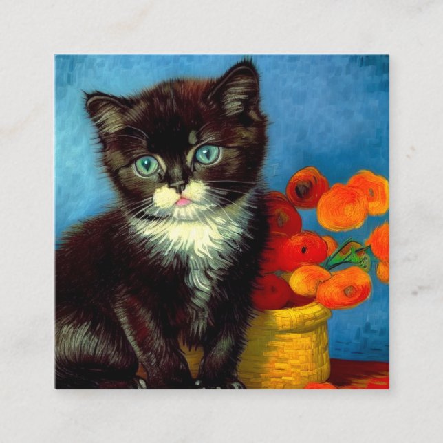 Van Gogh Tuxedo Cat Begleitkarte (Vorderseite)