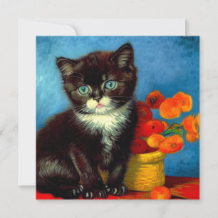 Van Gogh Tuxedo Cat Einladung