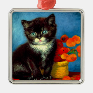 Van Gogh Tuxedo Cat Ornament Aus Metall