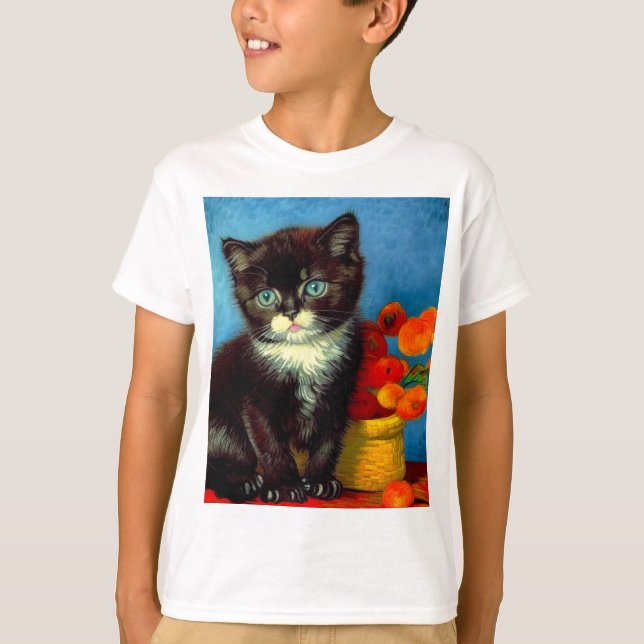 Van Gogh Tuxedo Cat T-Shirt (Vorderseite)