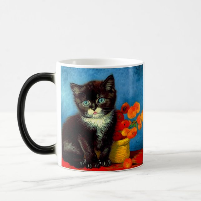 Van Gogh Tuxedo Cat Verwandlungstasse (Links)