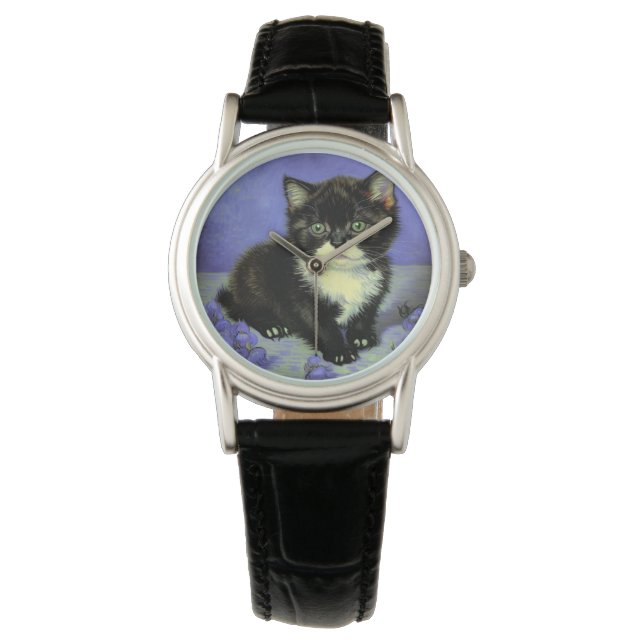 Van Gogh Tuxedo Kitten Armbanduhr (Vorderseite)