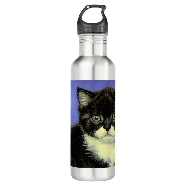 Van Gogh Tuxedo Kitten Edelstahlflasche (Vorderseite)