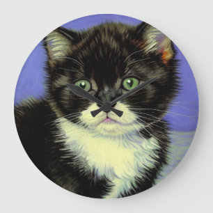 Van Gogh Tuxedo Kitten Große Wanduhr