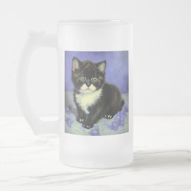 Van Gogh Tuxedo Kitten Mattglas Bierglas (Links)