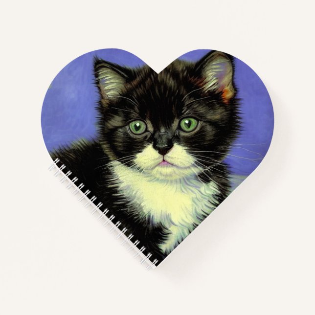 Van Gogh Tuxedo Kitten Notizbuch (Vorderseite)