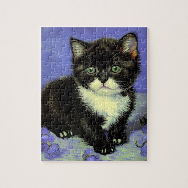 Van Gogh Tuxedo Kitten Puzzle (Vertikal)