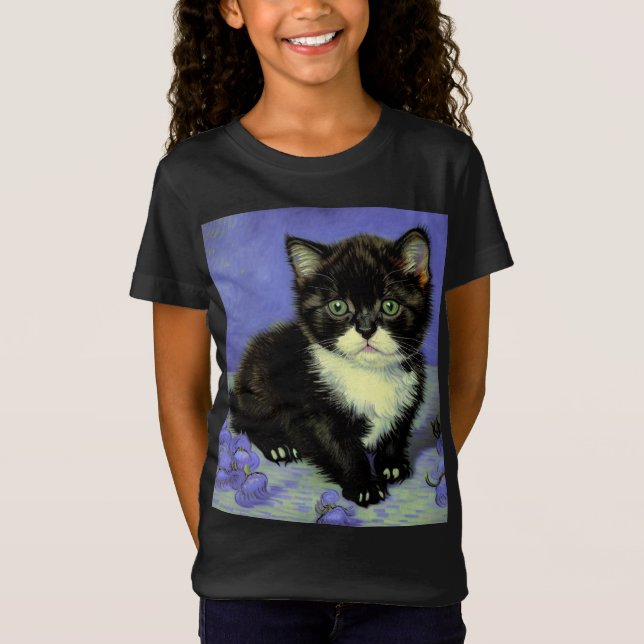 Van Gogh Tuxedo Kitten T-Shirt (Vorderseite)