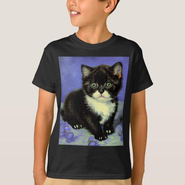 Van Gogh Tuxedo Kitten T-Shirt (Vorderseite)