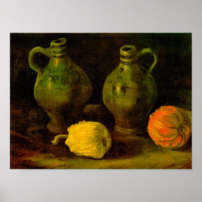 Van Gogh Two Jugs and Pumpkins Poster (Vorne)