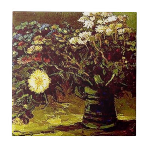 Van Gogh Vase blüht Blume Vintage Malerei Fliese