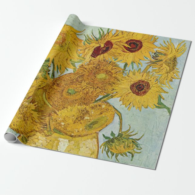 Van Gogh - Vase mit 12 Sonnenblumen Geschenkpapier (Ungerollt)