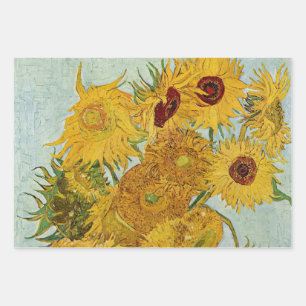 Van Gogh - Vase mit 12 Sonnenblumen Geschenkpapier Set