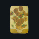 Van Gogh - Vase mit 15 Sonnenblumen Badematte<br><div class="desc">Vase mit 15 Sonnenblumen / Vase avec quinze turnesols - Vincent Van Gogh,  August 1888 - Sonnenblumen 1888,  Fassung (F454)</div>