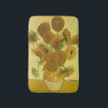 Van Gogh - Vase mit 15 Sonnenblumen Badematte<br><div class="desc">Vase mit 15 Sonnenblumen / Vase avec quinze turnesols - Vincent Van Gogh,  August 1888 - Sonnenblumen 1888,  Fassung (F454)</div>