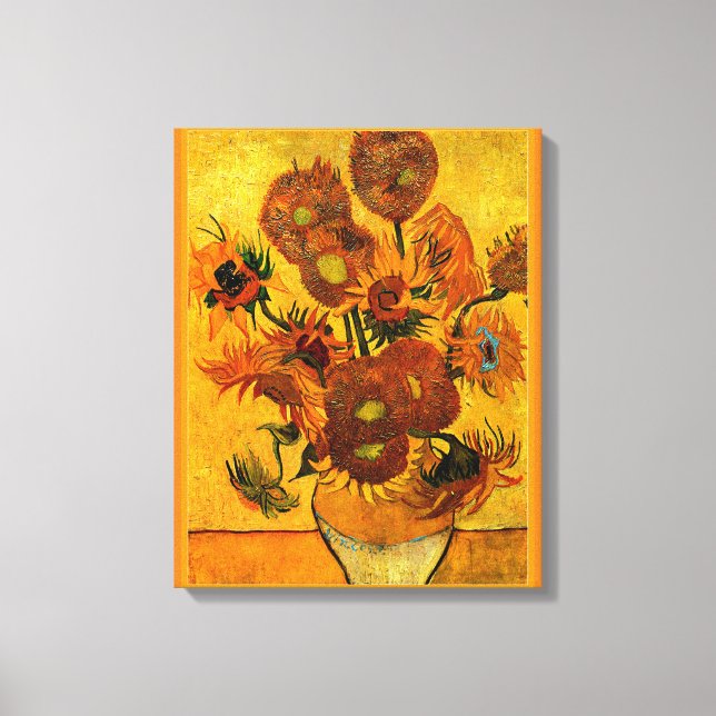 Van Gogh - Vase mit 15 Sonnenblumen Leinwanddruck (Vorderseite)