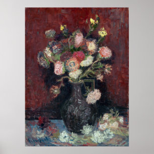 van Gogh Vase mit chinesischen Astern und Gladioli Poster