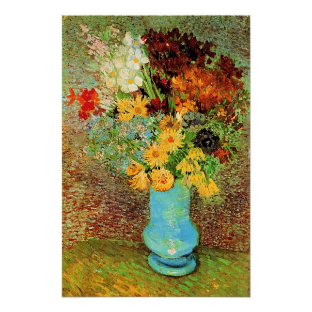 Van Gogh - Vase mit Daisies, Anemones, Poster (Vorderseite)