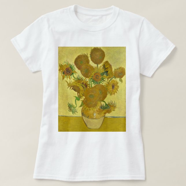 Van Gogh Vase mit fünfzehn SonnenblumengalerieHD T-Shirt (Design vorne)