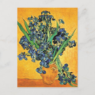 Van Gogh - Vase mit irisch-gelbem Hintergrund Postkarte