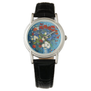 Van Gogh Vase mit Kornblumen und Pflaumen Armbanduhr