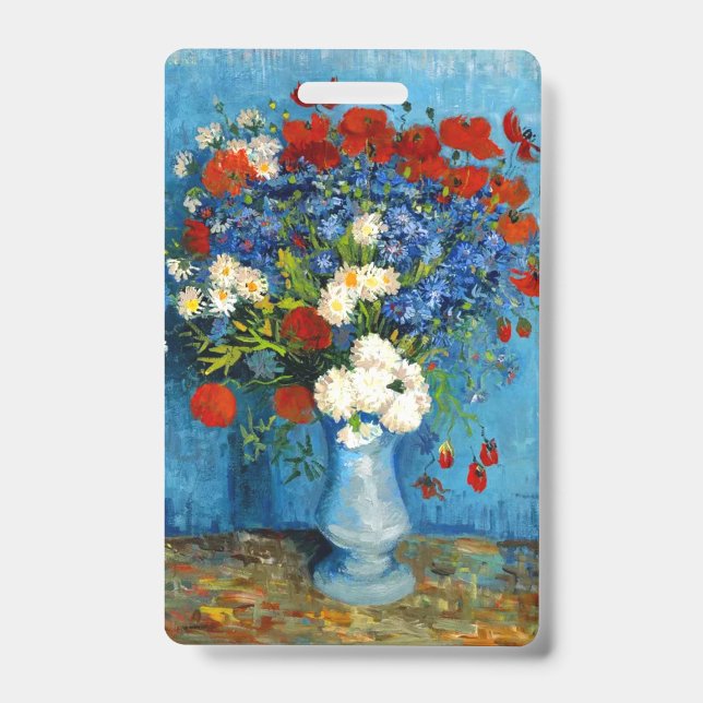 Van Gogh Vase mit Kornblumen und Pflaumen Ausweis (Vorderseite)