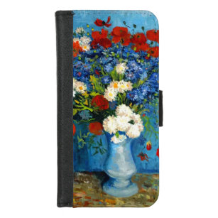 Van Gogh Vase mit Kornblumen und Pflaumen iPhone 8/7 Geldbeutel-Hülle