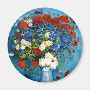 Van Gogh Vase mit Kornblumen und Pflaumen Magnet