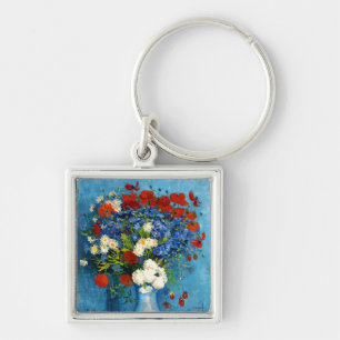Van Gogh Vase mit Kornblumen und Pflaumen Schlüsselanhänger