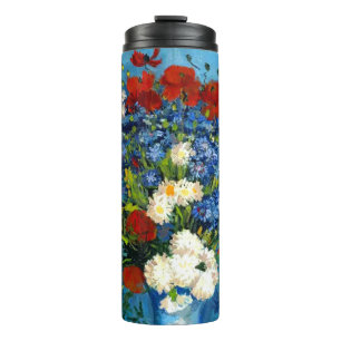 Van Gogh Vase mit Kornblumen und Pflaumen Thermosbecher