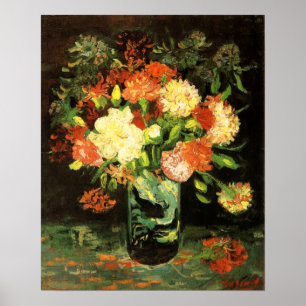 Van Gogh Vase mit Nelken Poster