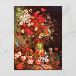 Van Gogh - Vase mit Pflaumen, Cornblumen, Zwiebeln Postkarte